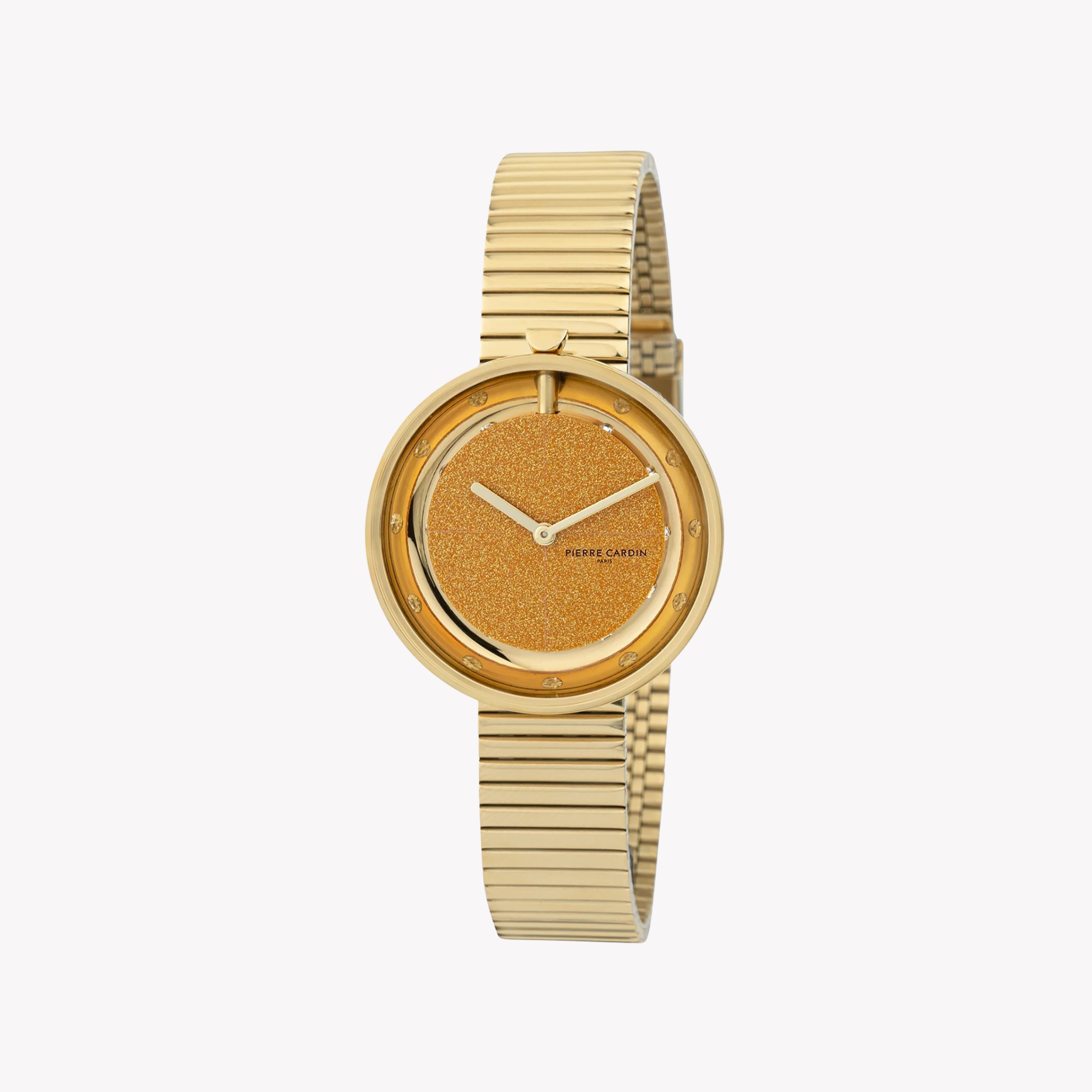 Montre Pierre Cardin pour femme en acier inoxydable doré, cadran champagne | Cma.0012