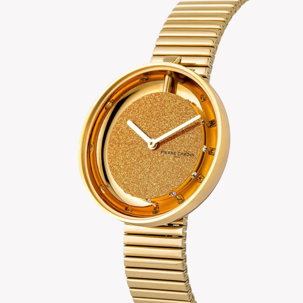 Montre Pierre Cardin pour femme en acier inoxydable doré, cadran champagne | Cma.0012