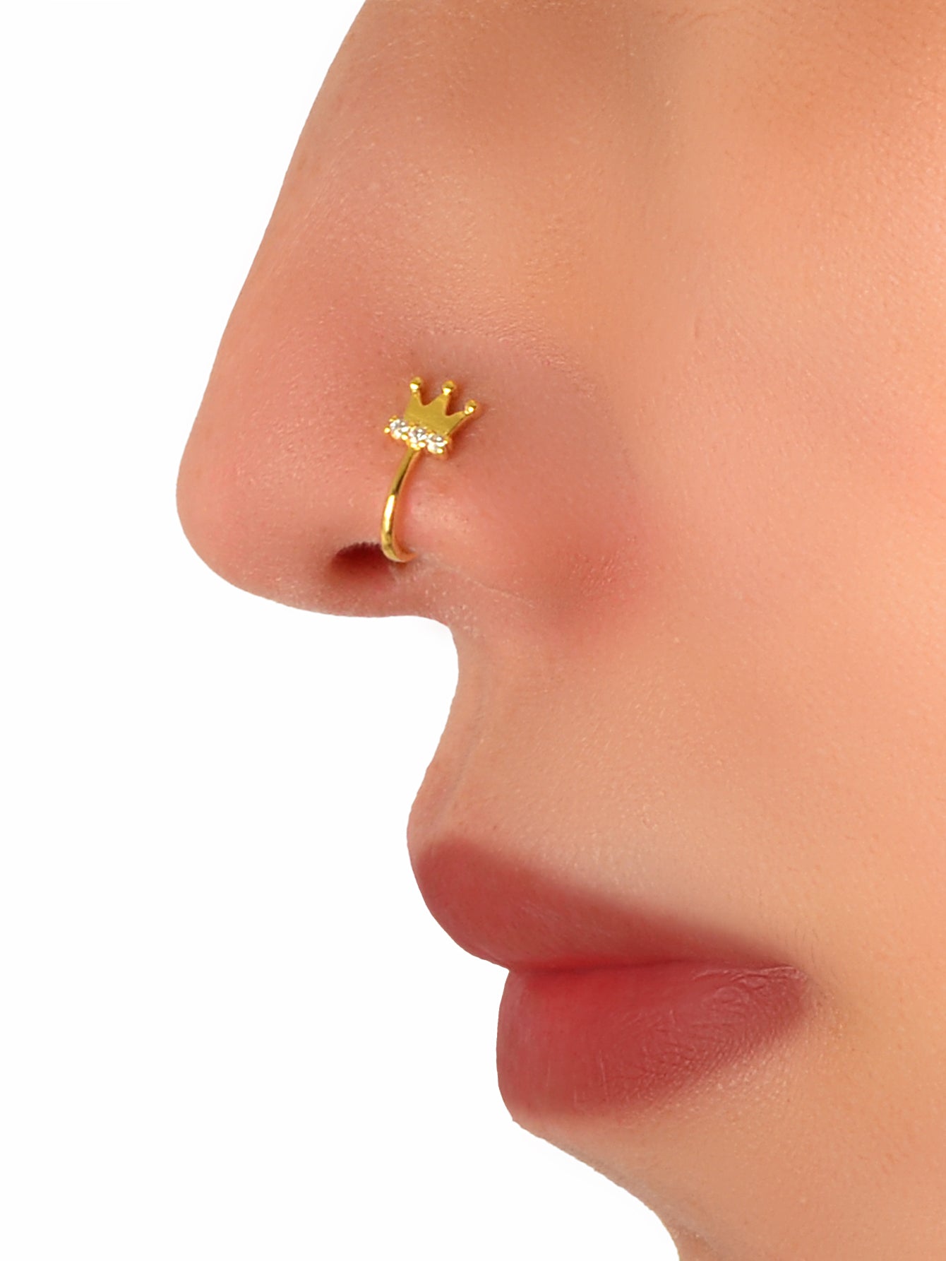 1 anneau de nez à clip non perçant en strass pour fausses lèvres, oreilles et nez