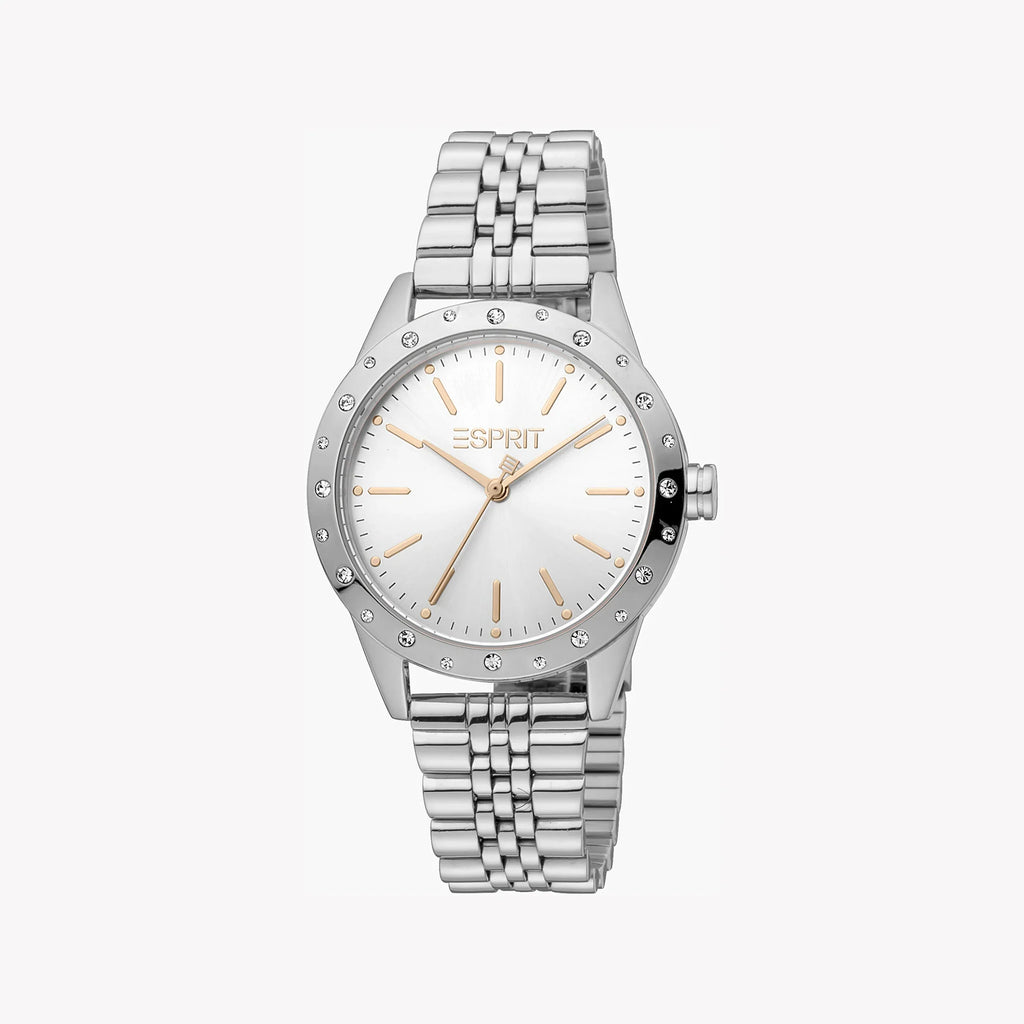 Montre Esprit pour femme en acier inoxydable argenté, cadran argenté | Es1l051m0045