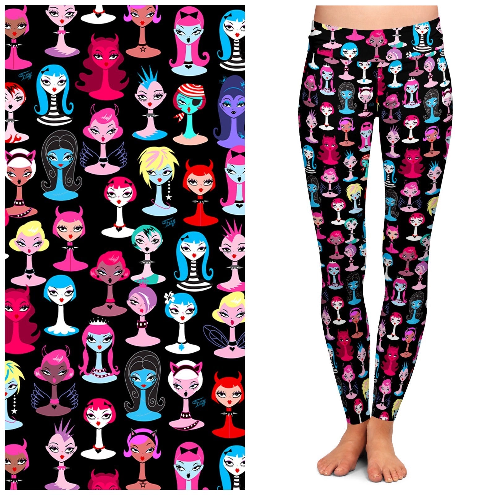 Leggings « Goth Dolls » par Miss Fluff x Lipstick &amp; Chrome 