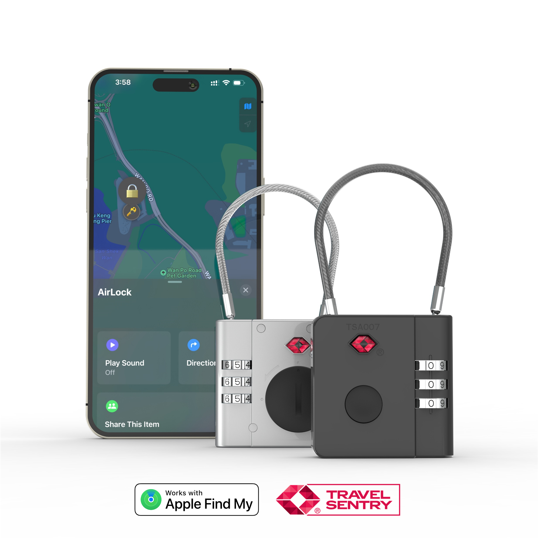 AirLock - Cadenas de voyage intelligent anti-perte TSA