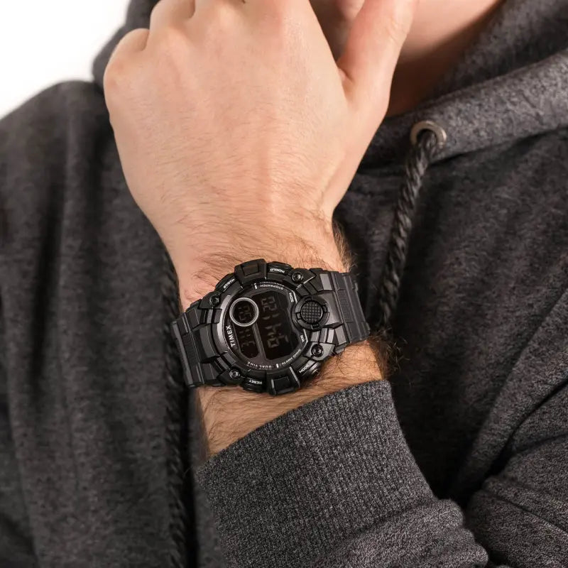 Montre Timex pour homme en résine noire, cadran numérique | Tw5m27400