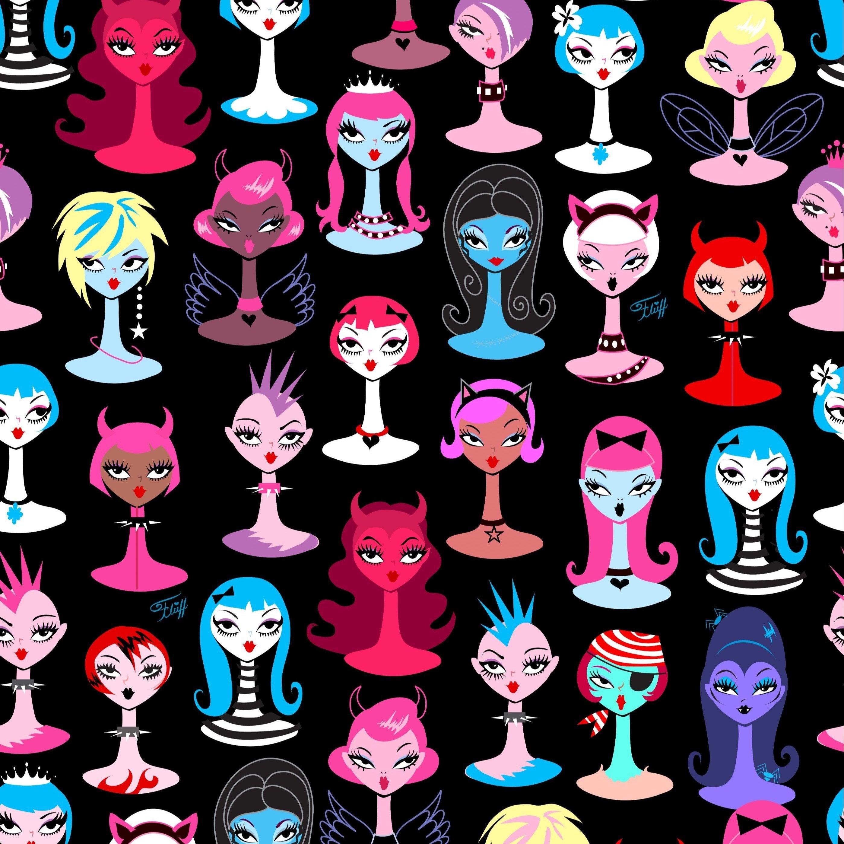 Leggings « Goth Dolls » par Miss Fluff x Lipstick &amp; Chrome 