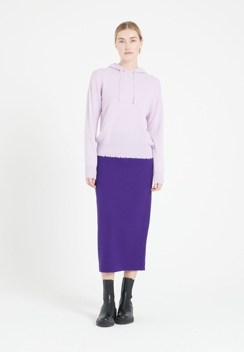 Sweat à capuche cachemire lilas femme - MIA 16